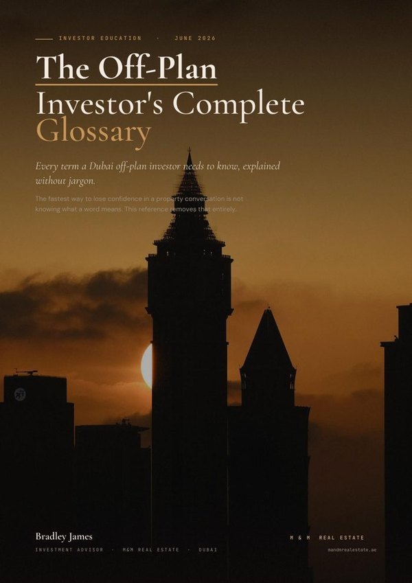 The Off-Plan Glossary &mdash; Dubai investment guide cover