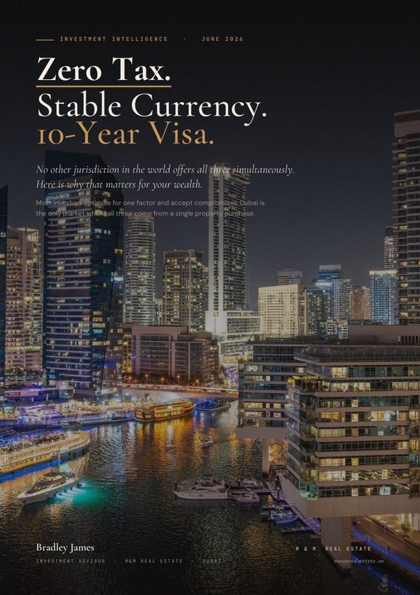 Zero Tax. Stable Currency. Visa. &mdash; Dubai investment guide cover