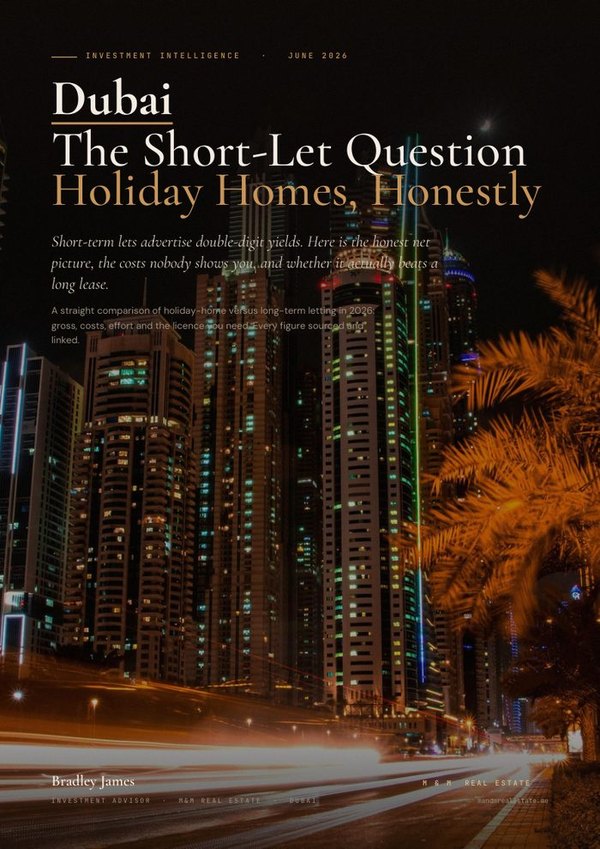 The Short-Let Question &mdash; Dubai investment guide cover