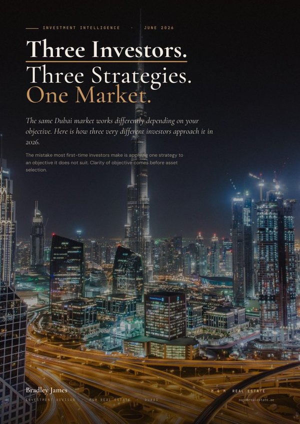 Three Investors, Three Strategies &mdash; Dubai investment guide cover