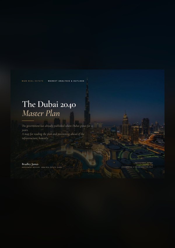 The Dubai 2040 Master Plan &mdash; Dubai investment guide cover