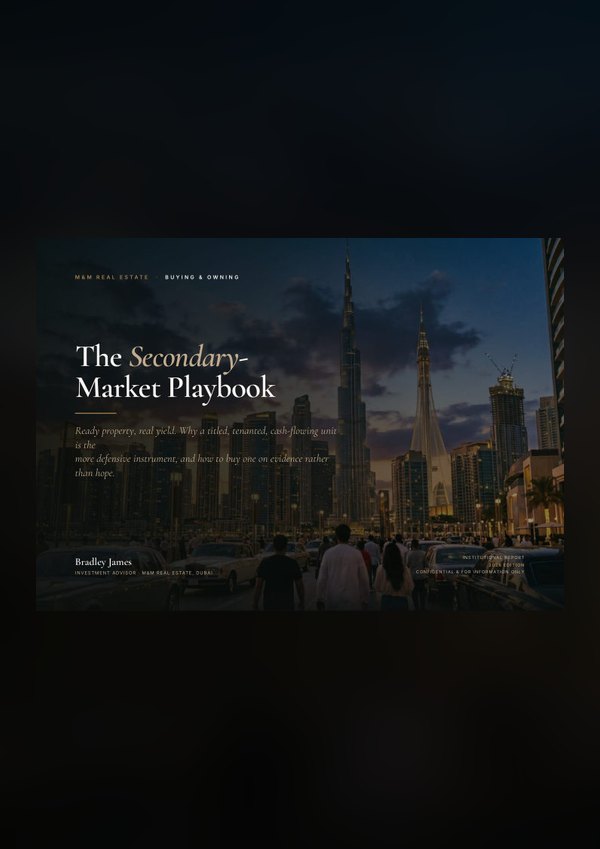 The Secondary-Market Playbook &mdash; Dubai investment guide cover