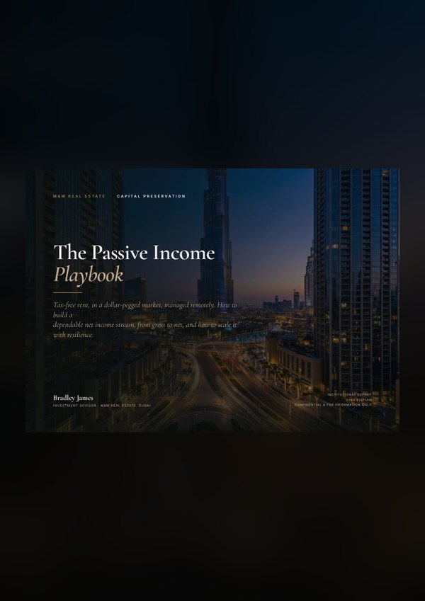 The Passive Income Playbook &mdash; Dubai investment guide cover